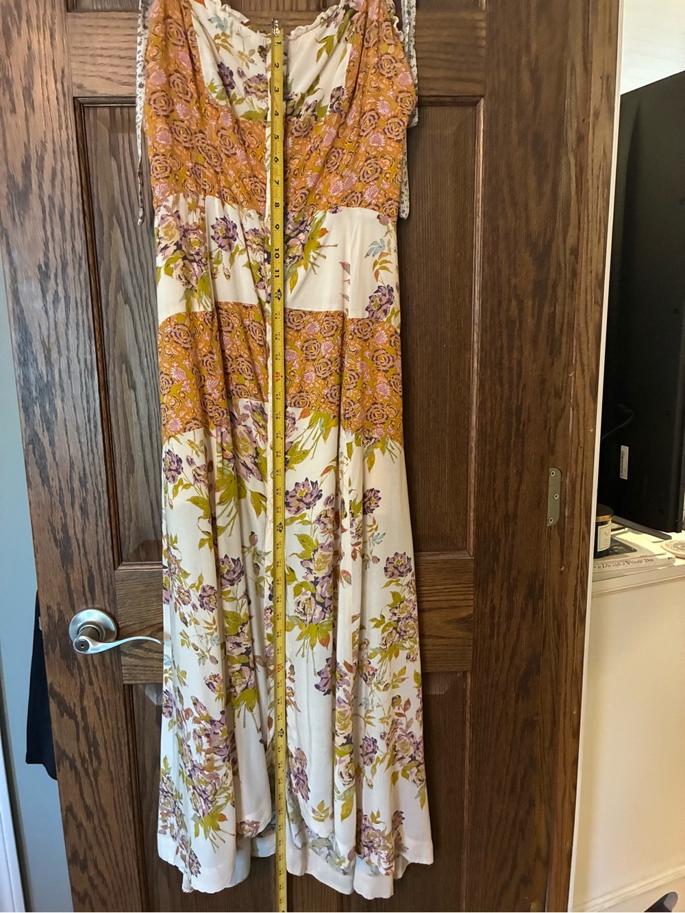 Free People Cream Maxi Dress with Mustard and Lilac Floral - Picture 8 of 8